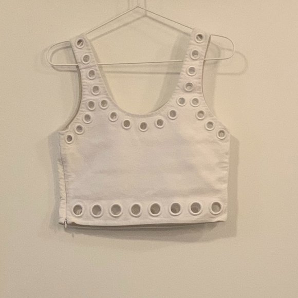 3.1 Phillip Lim Cotton White Cropped Tank - Picture 2 of 9